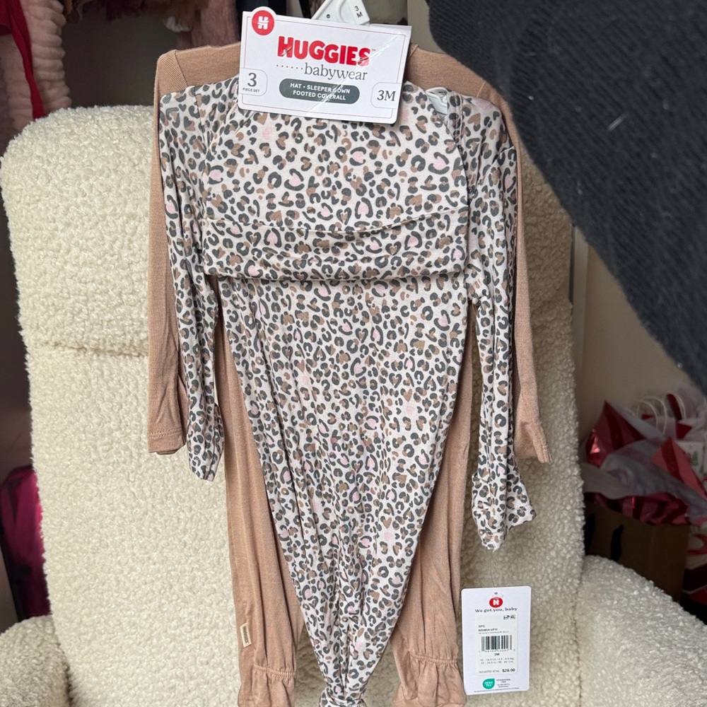 Huggies Babywear Leopard Print Footies